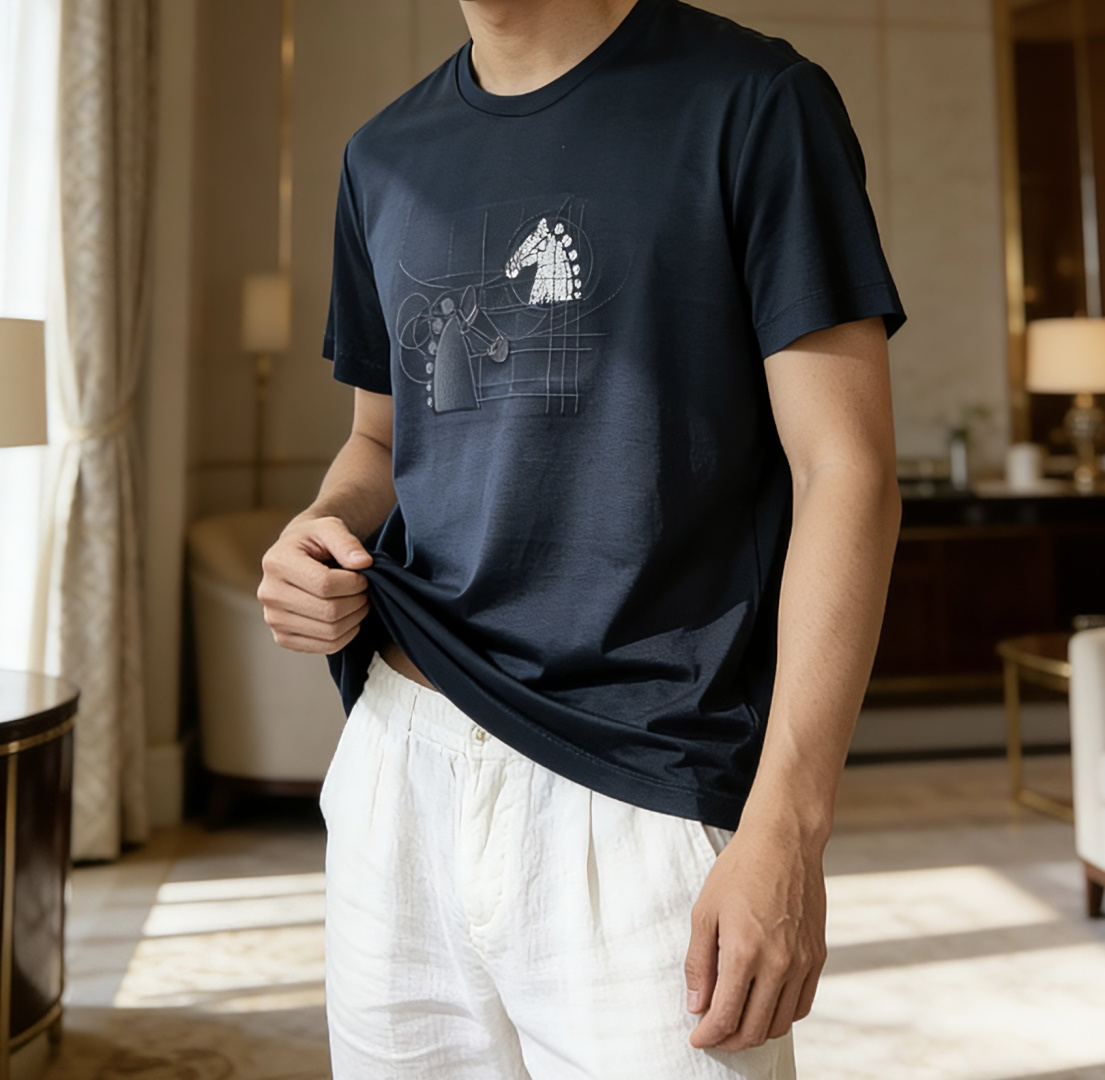 爱🐎仕 2026春夏新款男士短袖T恤，全新升级百搭基础款，低调奢华，品格之选！甄选进口丝光棉打造而成，吸