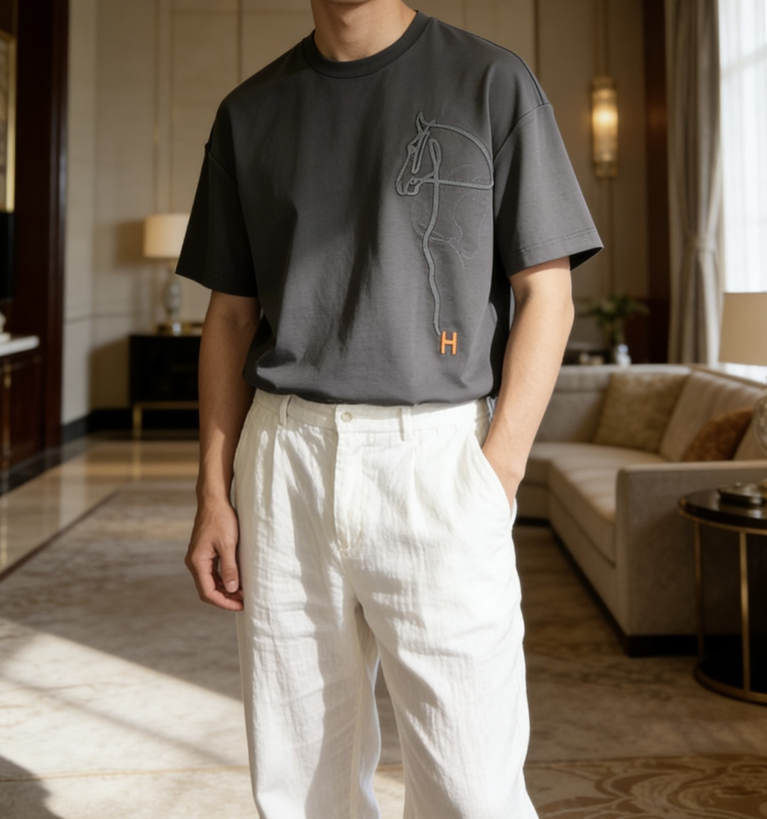 爱🐎仕 2026春夏新款男士短袖T恤，全新升级百搭基础款，低调奢华，品格之选！甄选进口丝光棉打造而成，吸