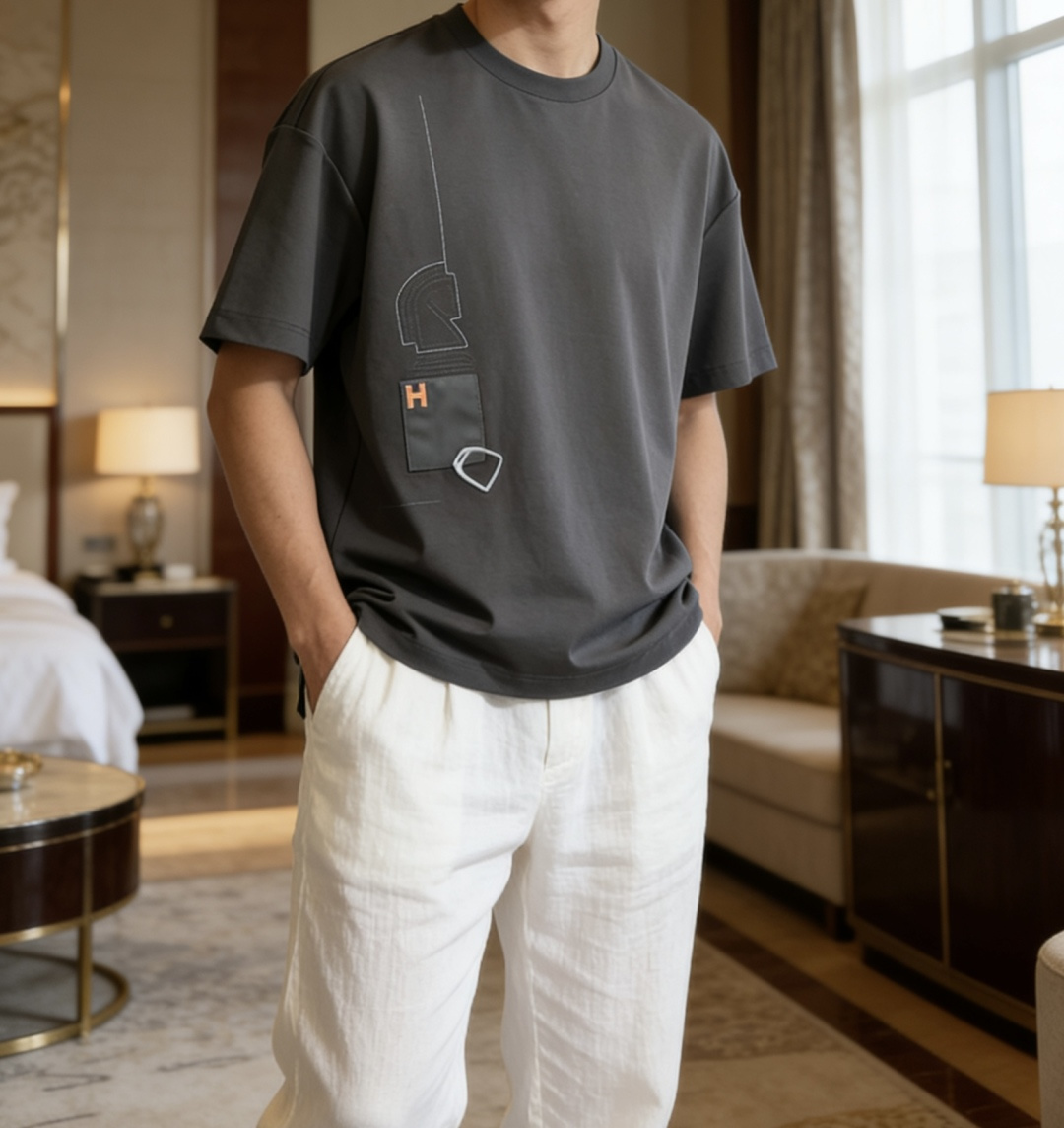 爱🐎仕 2026春夏新款男士短袖T恤，全新升级百搭基础款，低调奢华，品格之选！甄选进口丝光棉打造而成，吸