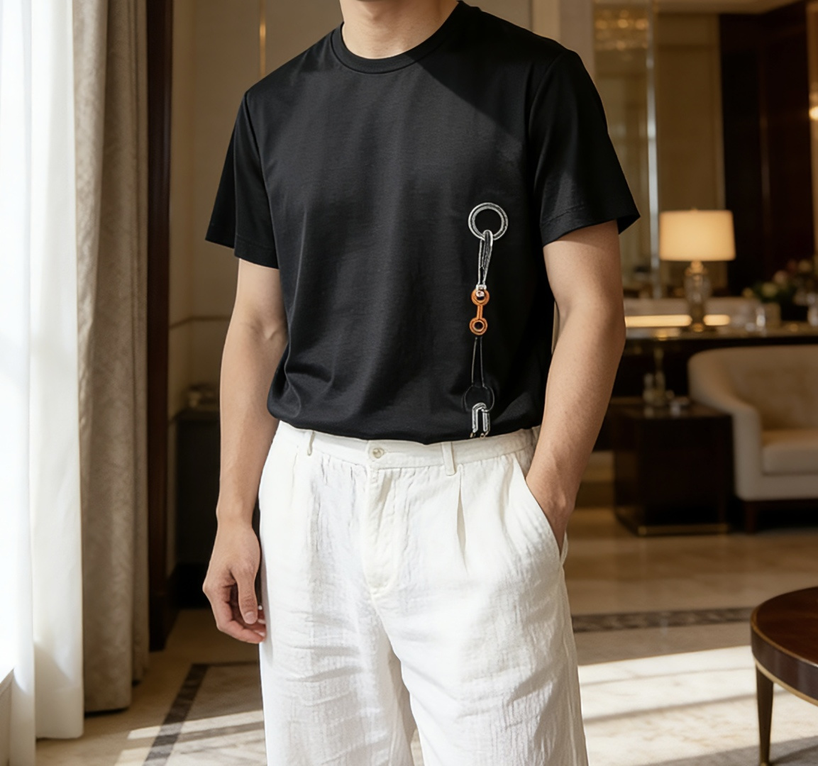 爱🐎仕 2026春夏新款男士短袖T恤，全新升级百搭基础款，低调奢华，品格之选！甄选进口丝光棉打造而成，吸