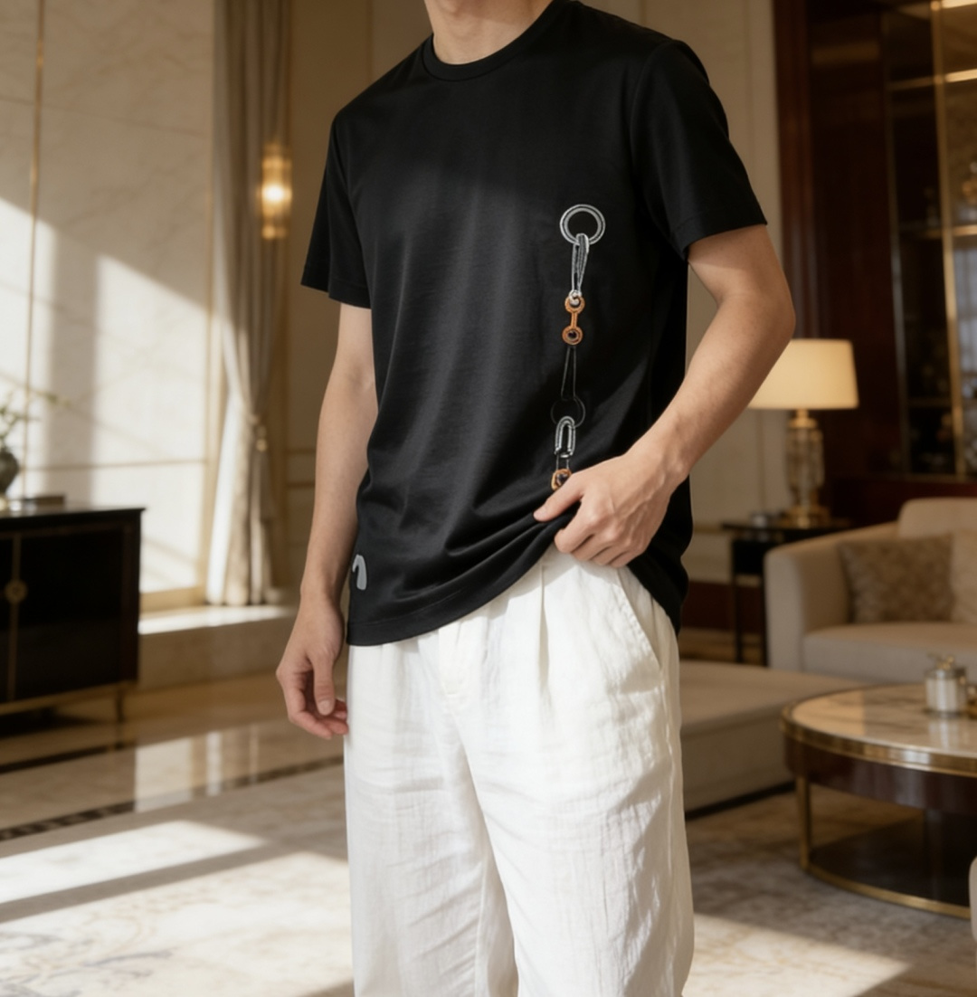 爱🐎仕 2026春夏新款男士短袖T恤，全新升级百搭基础款，低调奢华，品格之选！甄选进口丝光棉打造而成，吸