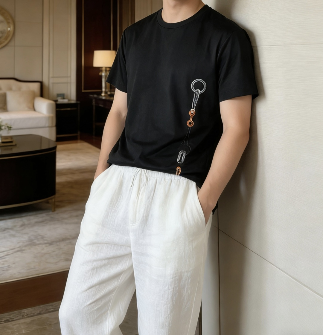 爱🐎仕 2026春夏新款男士短袖T恤，全新升级百搭基础款，低调奢华，品格之选！甄选进口丝光棉打造而成，吸