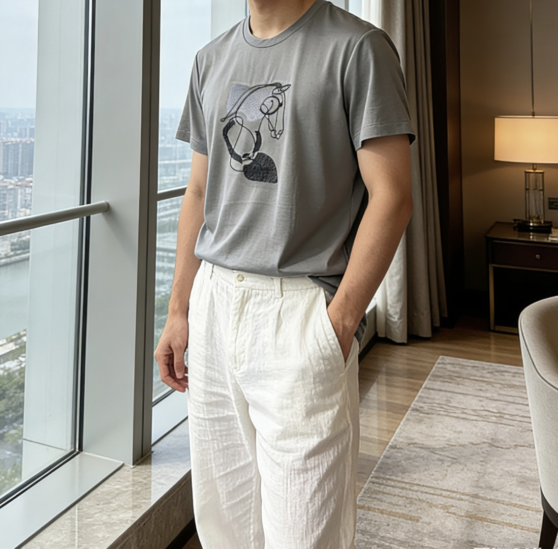 爱🐎仕 2026春夏新款男士短袖T恤，全新升级百搭基础款，低调奢华，品格之选！甄选进口丝光棉打造而成，吸