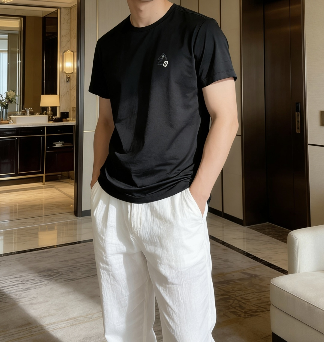 爱🐎仕 2026春夏新款男士短袖T恤，全新升级百搭基础款，低调奢华，品格之选！甄选进口丝光棉打造而成，吸
