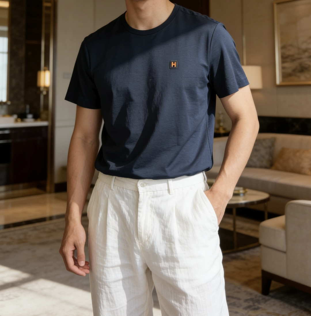 爱🐎仕 2026春夏新款男士短袖T恤，全新升级百搭基础款，低调奢华，品格之选！甄选进口丝光棉打造而成，吸