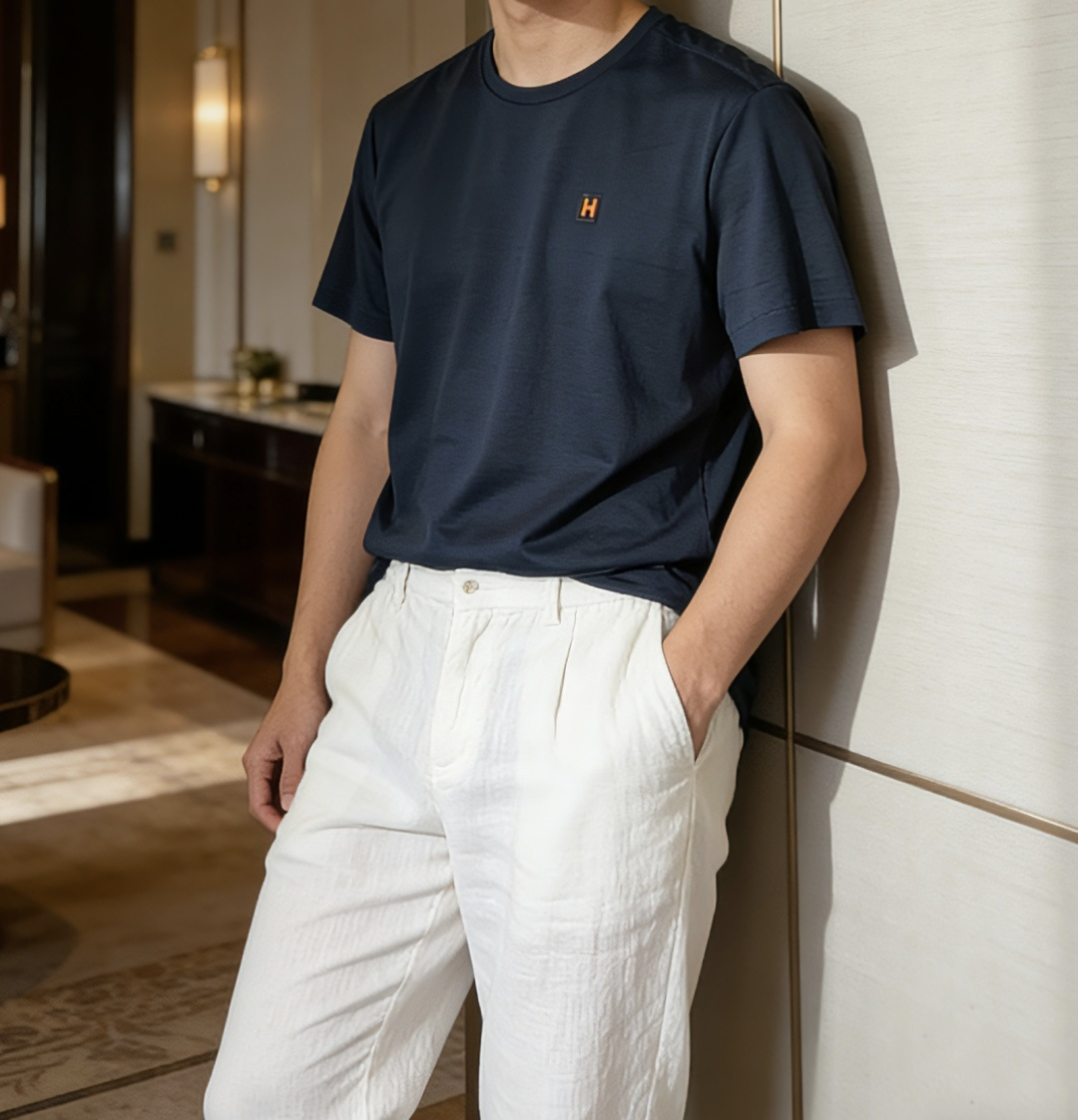爱🐎仕 2026春夏新款男士短袖T恤，全新升级百搭基础款，低调奢华，品格之选！甄选进口丝光棉打造而成，吸
