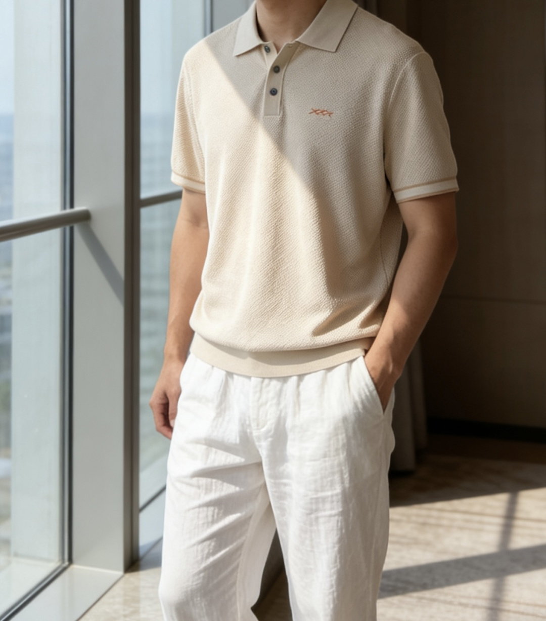 杰ni亚 Z*gna2026春夏最新xxx绣标男士短袖翻领针织衫，精选针织棉质面料制成， 80支超柔长绒