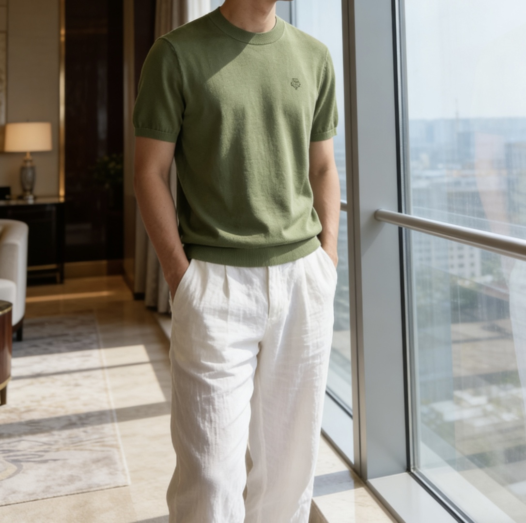 loro Piana 1966ss夏季新品男士针织圆领短袖衫！独家首发 采用纤维超细与高弹的伊力特纱线织