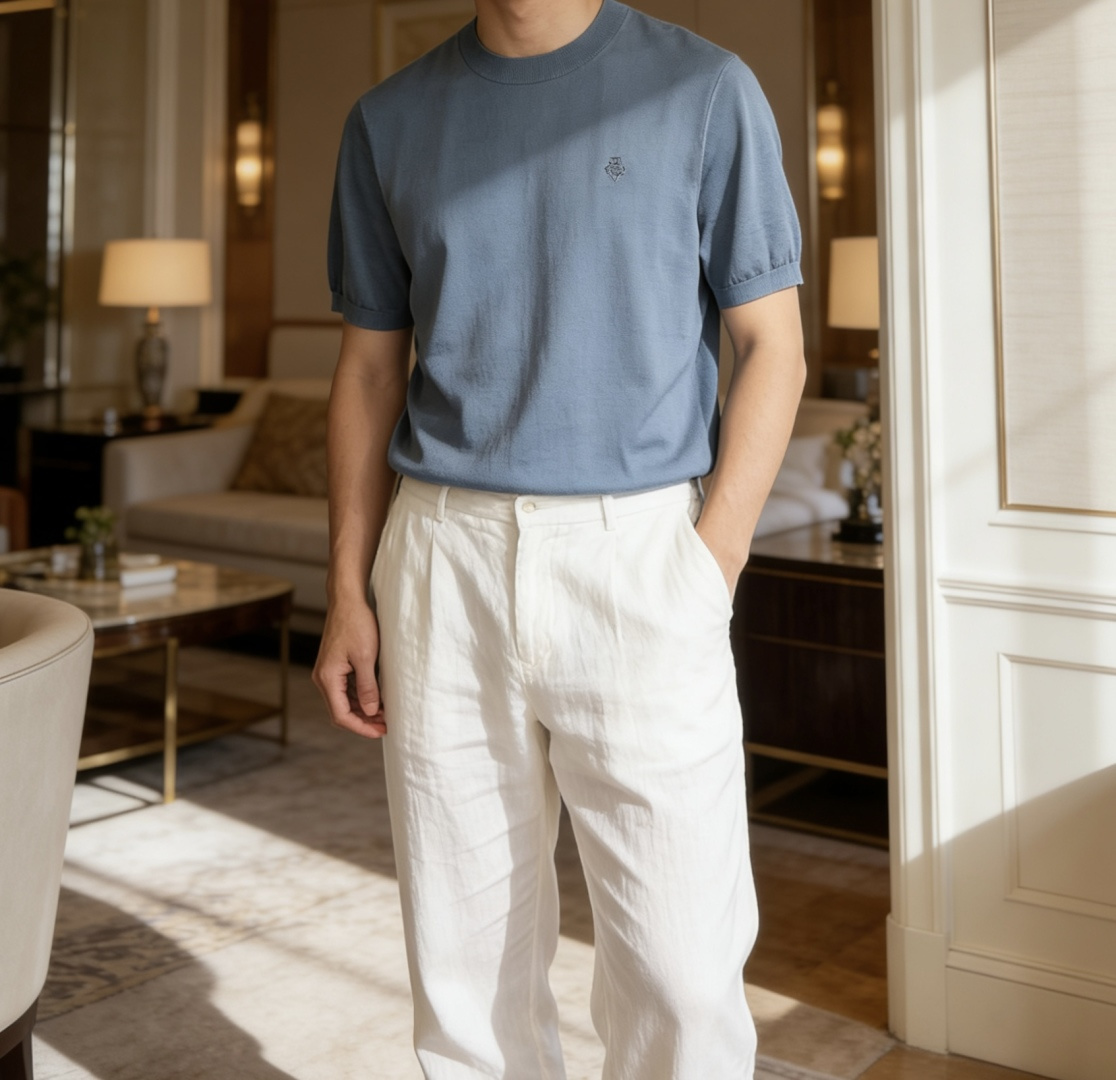 loro Piana 1966ss夏季新品男士针织圆领短袖衫！独家首发 采用纤维超细与高弹的伊力特纱线织