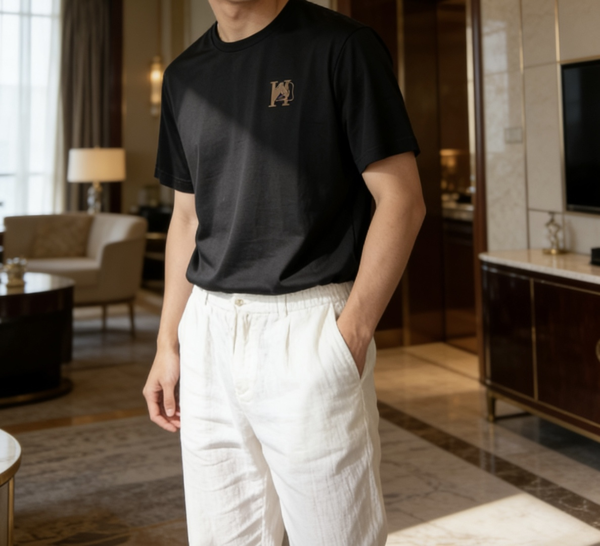 爱*仕 26ss春夏最新男士圆领T恤衫，胸前极经典H➕马头🐴图案设计 带来强烈的视觉感官，品牌标识度极高