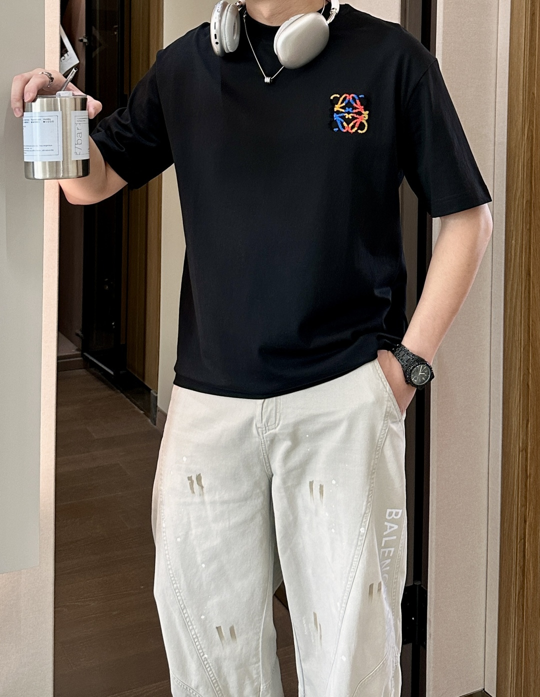 Loewe  2026春夏新款首发专柜最新款短袖T恤 高端订制 设计前卫时尚！品牌logo重工艺设计 高