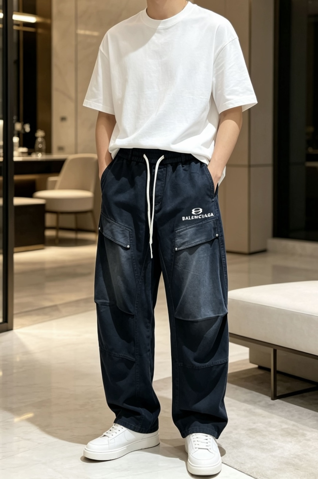 巴黎 2026春夏 最新款休闲裤，订制面料 柔软排汗，舒适度极高。上身非常舒爽，原版辅料细节。上身运动休