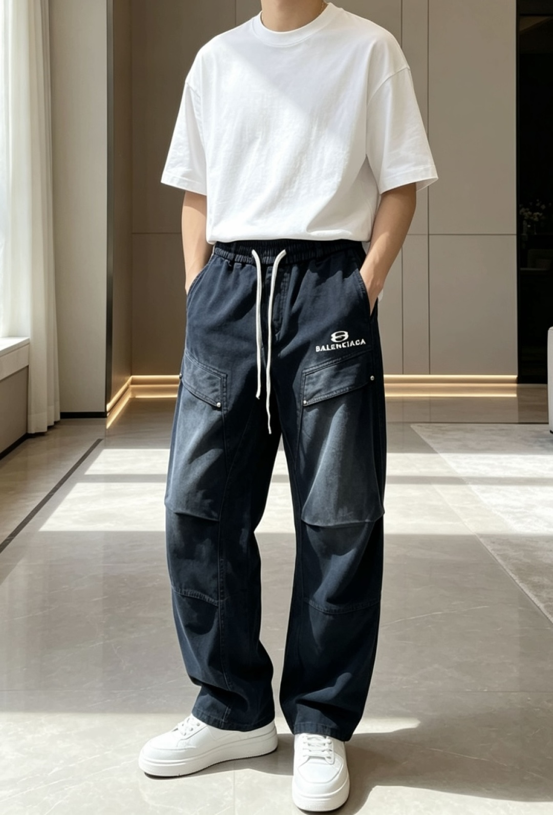 巴黎 2026春夏 最新款休闲裤，订制面料 柔软排汗，舒适度极高。上身非常舒爽，原版辅料细节。上身运动休