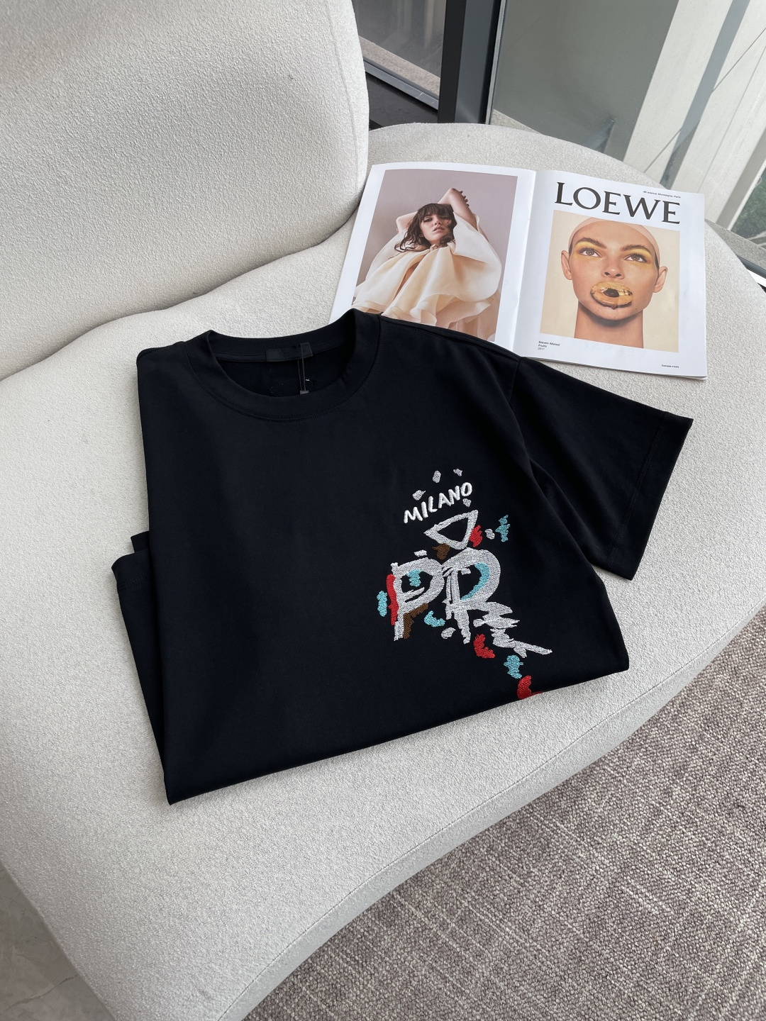 Prad 2026春夏款/官网同步面料采用重磅纯棉精梳棉面料，OS宽松版型，上身版型超正！日常百搭，衣橱