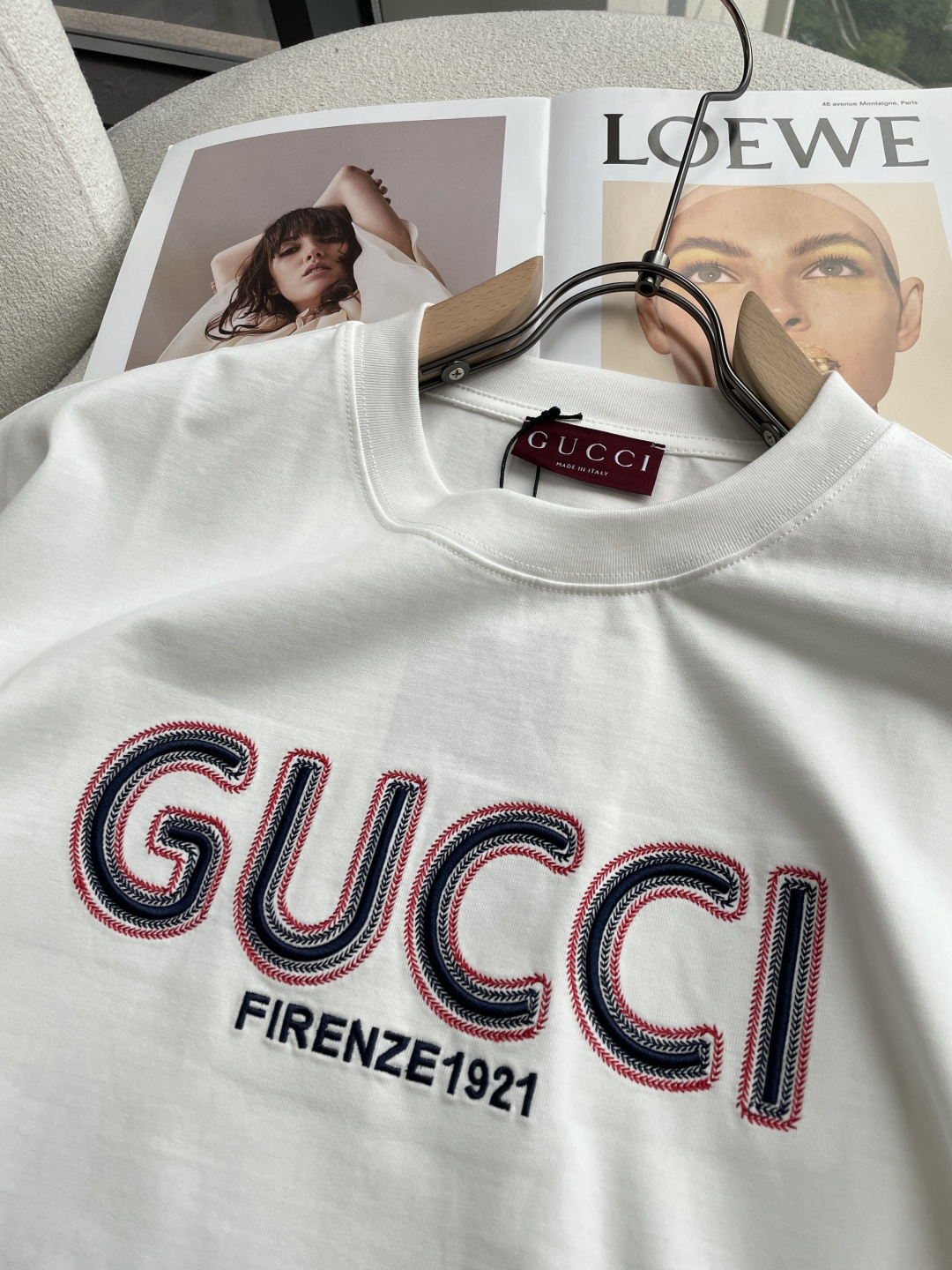 Gucc 2026春夏款/官网同步面料采用重磅纯棉精梳棉面料，OS宽松版型，上身版型超正！日常百搭，衣橱