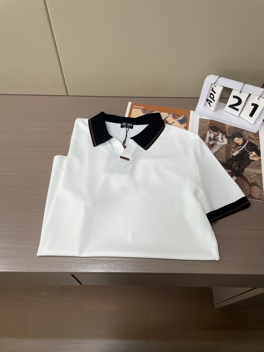 EZ高端春夏新款一比一专柜款，进口纯棉针织翻领短Tee，高端男士纯色针织撞色领短袖T恤，Polo衫！贸易