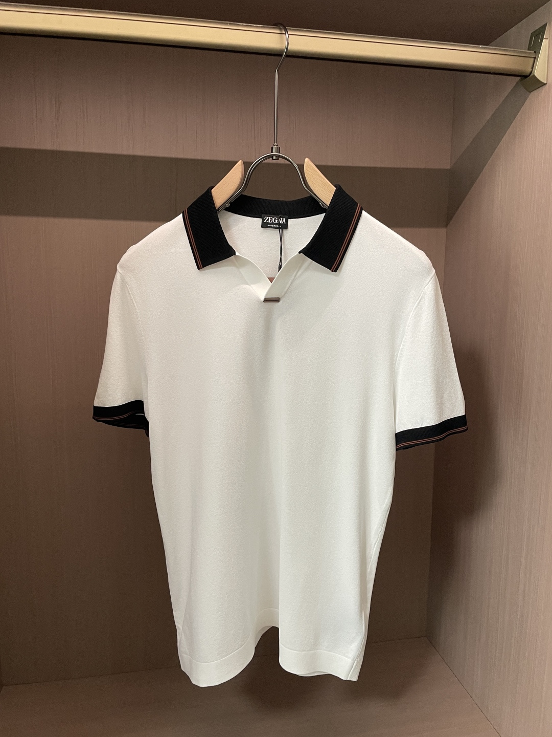 EZ高端春夏新款一比一专柜款，进口纯棉针织翻领短Tee，高端男士纯色针织撞色领短袖T恤，Polo衫！贸易