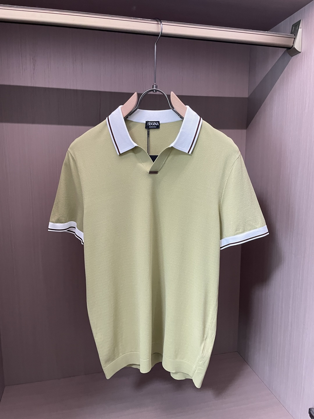 EZ高端春夏新款一比一专柜款，进口纯棉针织翻领短Tee，高端男士纯色针织撞色领短袖T恤，Polo衫！贸易