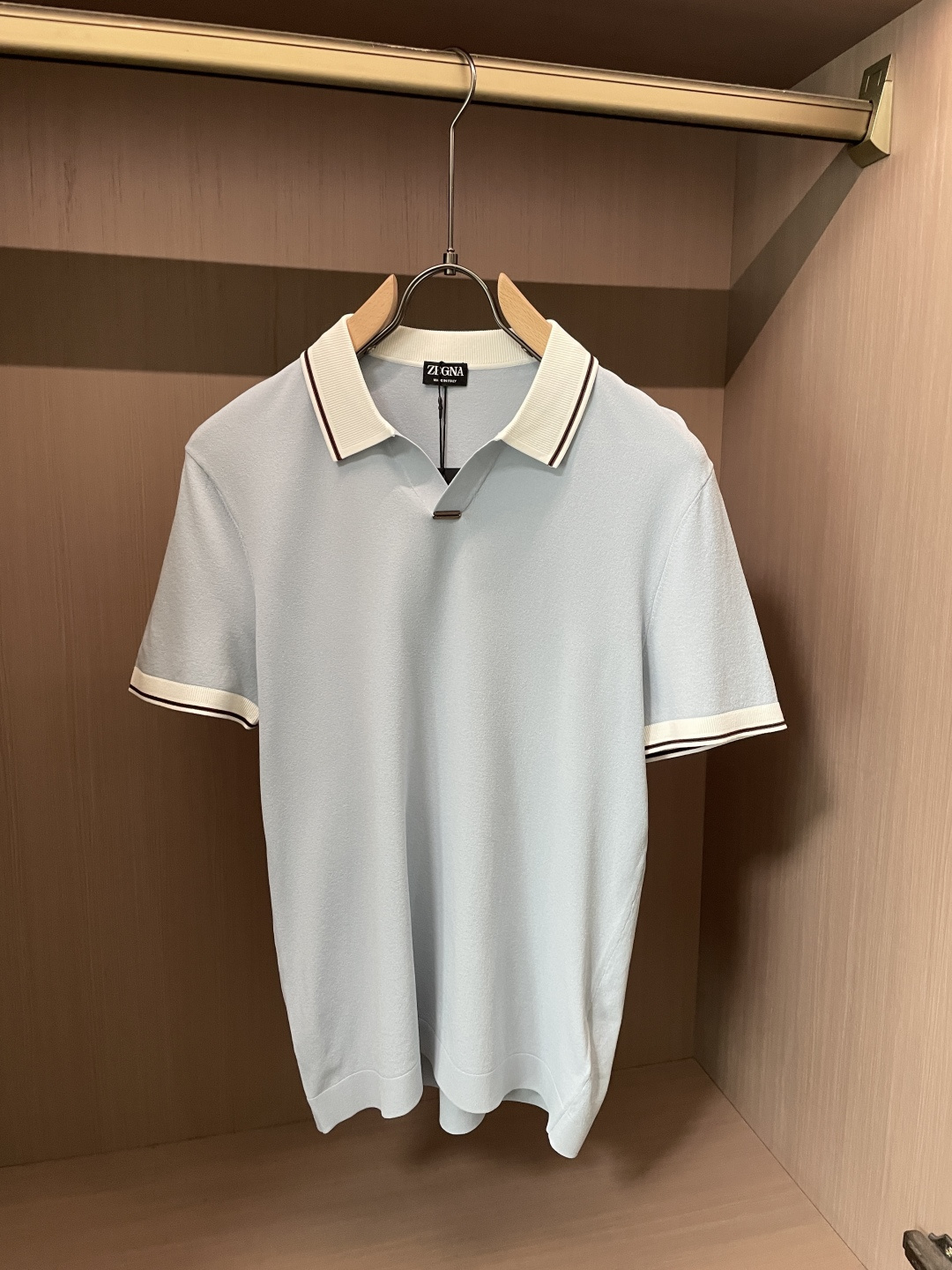 EZ高端春夏新款一比一专柜款，进口纯棉针织翻领短Tee，高端男士纯色针织撞色领短袖T恤，Polo衫！贸易