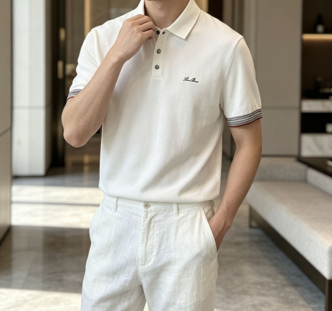 26春夏新款Loro Piana商务休闲PoLo衫，源于意式奢华与日常舒适的精妙融合。甄选上乘针织面料，