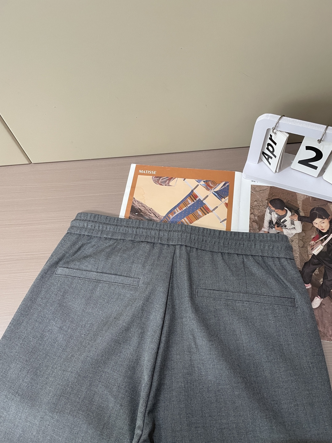 AS春夏新款人字纹棉麻混纺抽绳休闲裤，男士时尚裤脚卷边直筒修身休闲长裤九分裤！贸易公司渠道稀出，同步官网