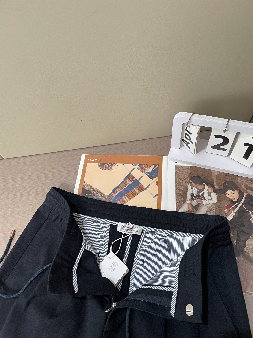 AS春夏新款人字纹棉麻混纺抽绳休闲裤，男士时尚裤脚卷边直筒修身休闲长裤九分裤！贸易公司渠道稀出，同步官网