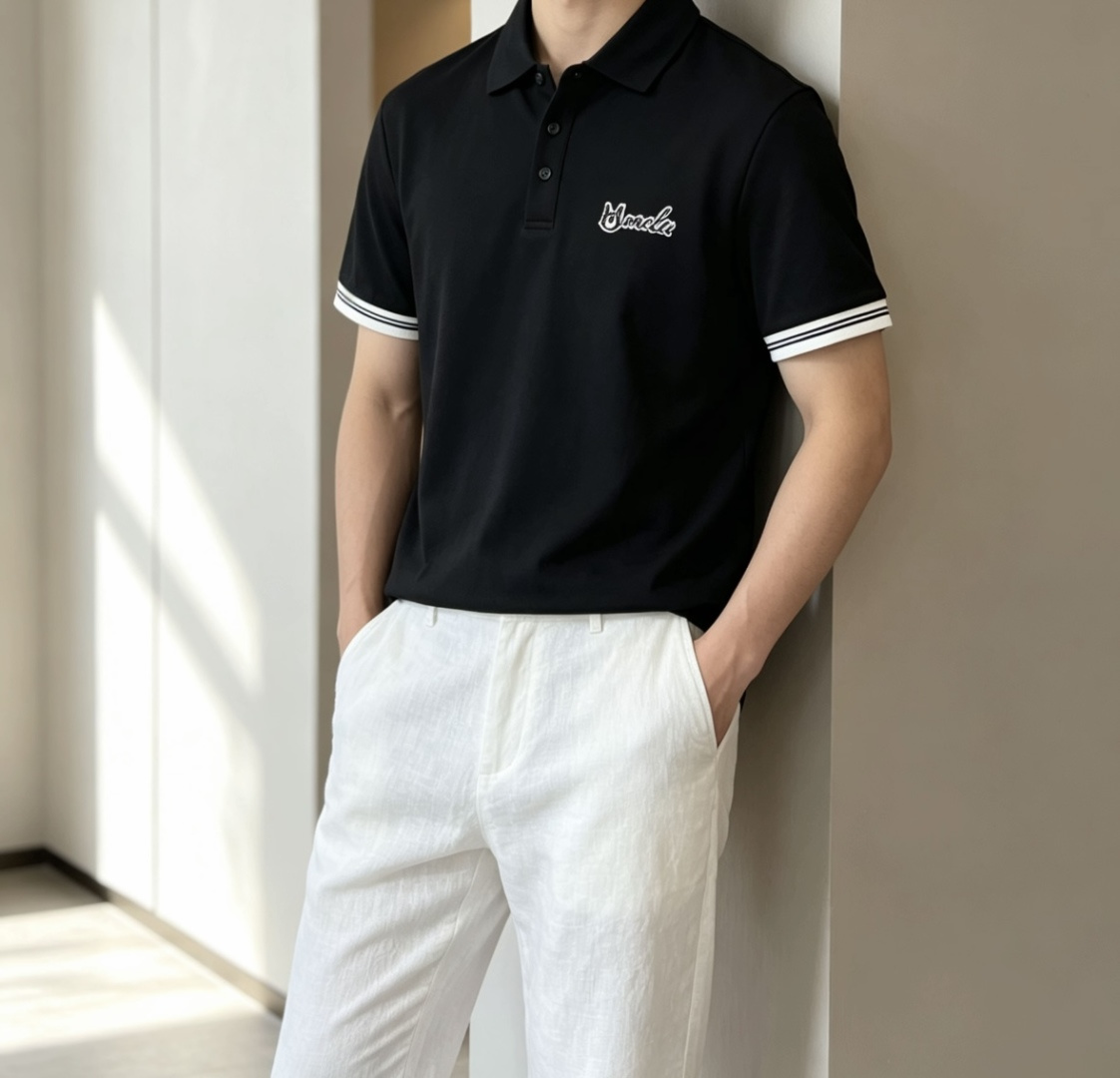 蒙口 2026春夏 官网同步 熟男 轻熟男 最爱款式 经典大气百搭商务休闲Polo领T恤 采用进口双丝光