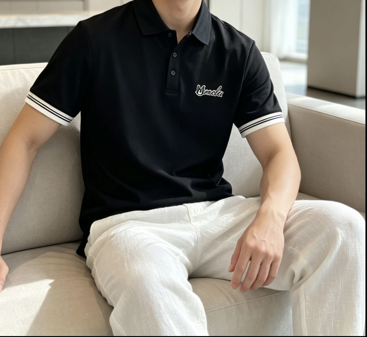 蒙口 2026春夏 官网同步 熟男 轻熟男 最爱款式 经典大气百搭商务休闲Polo领T恤 采用进口双丝光