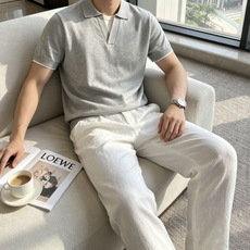Loro Piana 自带慵懒高级感的花纱针织Polo,男生夏日质感刚需单品✨精致假两件V领设计,层次利 Loro Piana 自带慵懒高级感的花纱针织Polo,男生夏日质感刚需单品✨精致假两件V领设计,层次利
