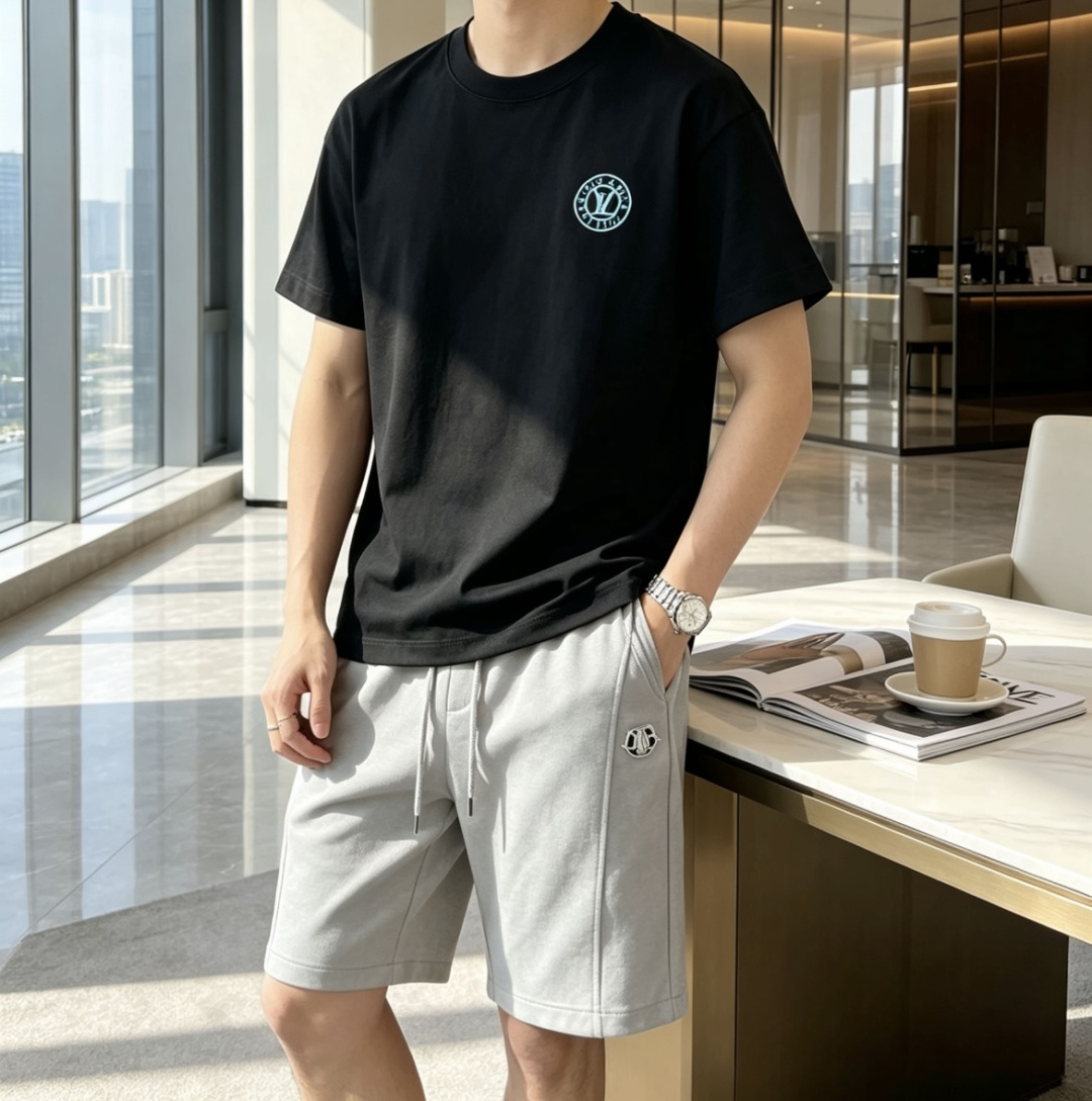 .   Lv 2026春夏款/官网同步 面料采用重磅纯棉精梳棉面料，OS宽松版型，上身版型超正！日常百搭，衣橱必备单品！