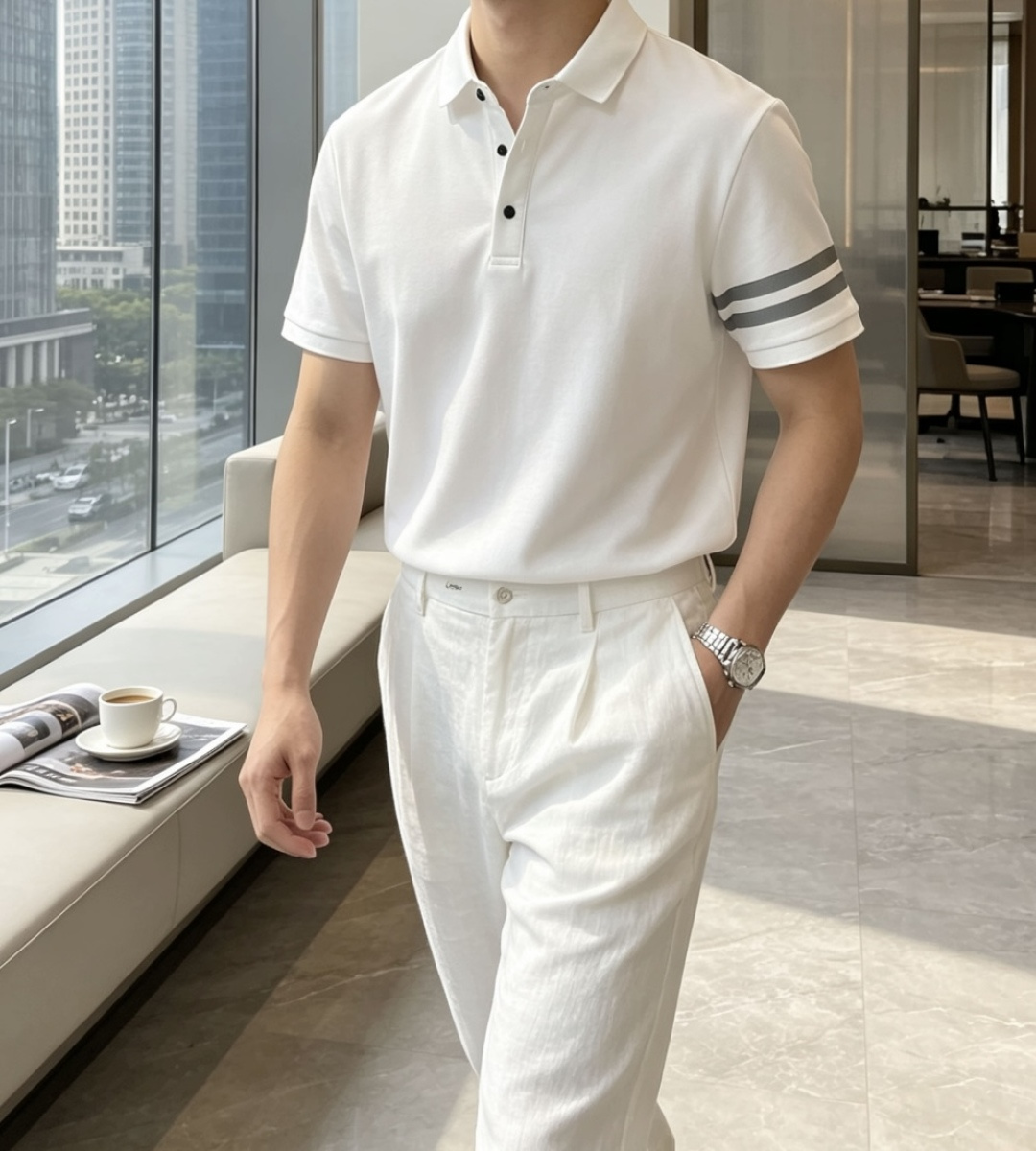 TB 2026ss夏季新品男士针织翻领短袖衫！独家首发 采用纤维超细与高弹的伊力特纱线织造而成，质感与纹