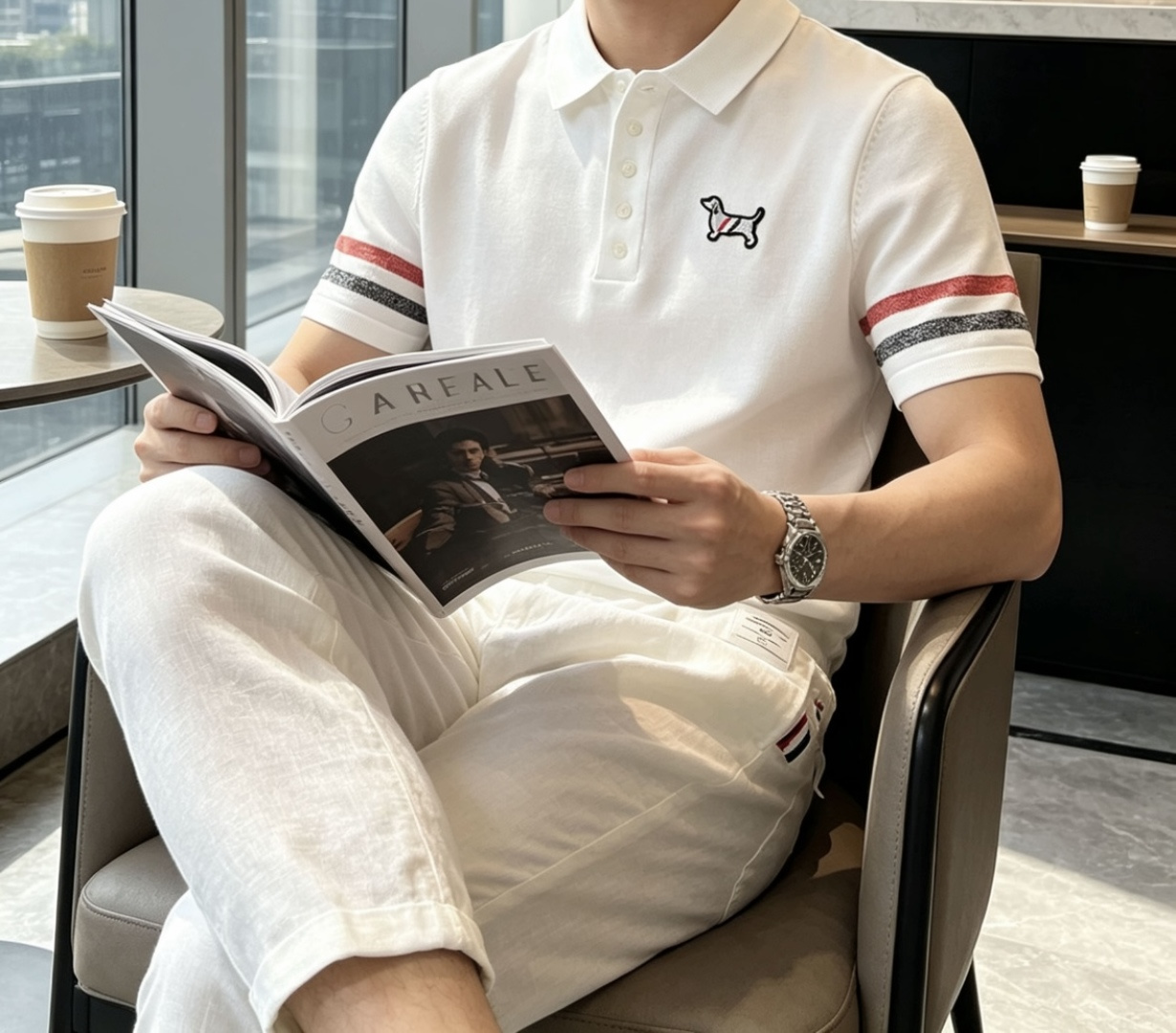 TB 2026ss夏季新品男士针织翻领短袖衫！独家首发 采用纤维超细与高弹的伊力特纱线织造而成，质感与纹