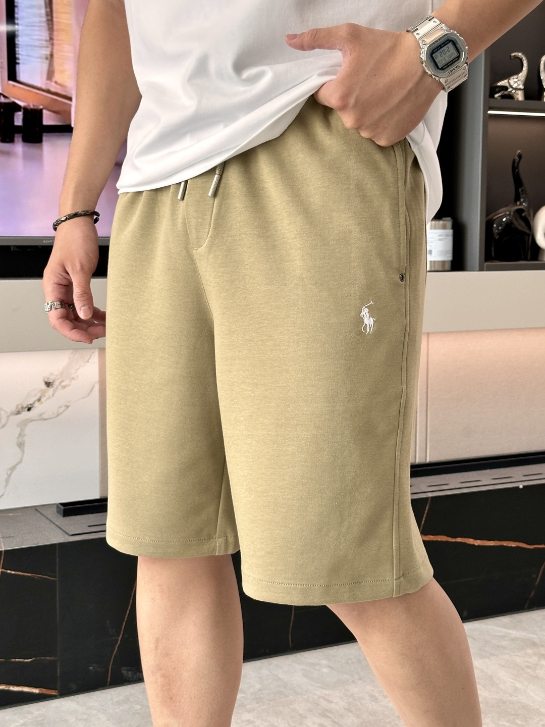 . 拉夫劳伦 2026夏季短裤！百搭松紧腰休闲五分裤！松紧腰 两侧插袋 面料采用客供定织高支纯棉料，上身