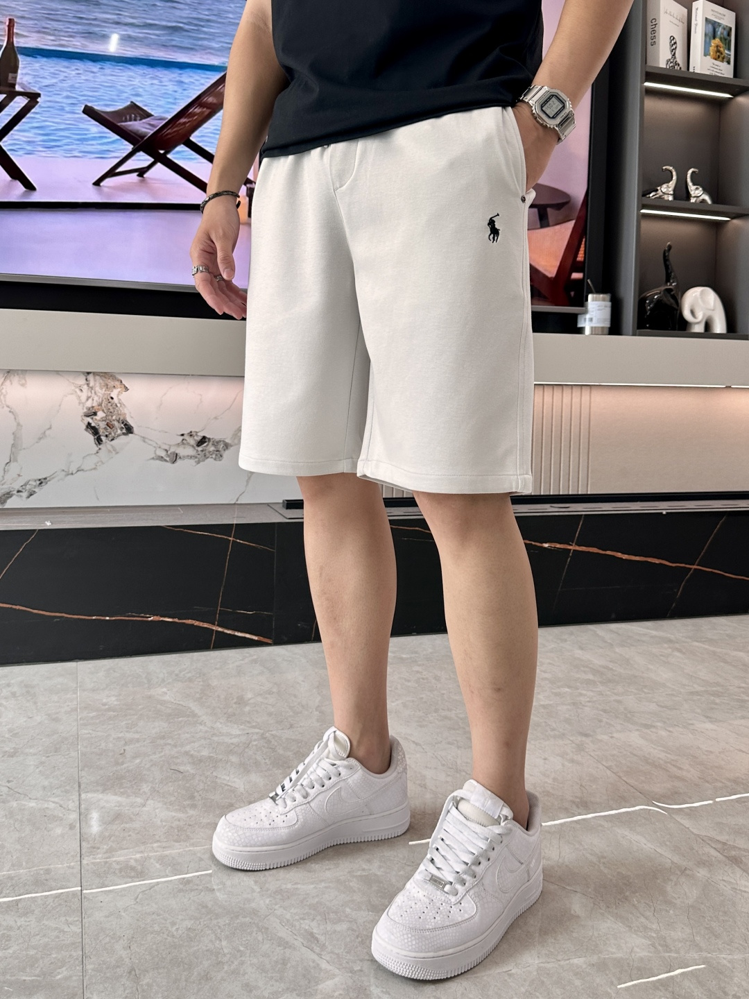 . 拉夫劳伦 2026夏季短裤！百搭松紧腰休闲五分裤！松紧腰 两侧插袋 面料采用客供定织高支纯棉料，上身