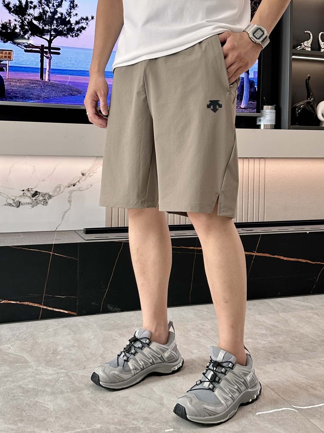 . 迪桑特 26新品短裤 冰感速干面料，夏日体感直降3℃采用高弹冰丝速干面料，触感丝滑凉感，上身自带降温