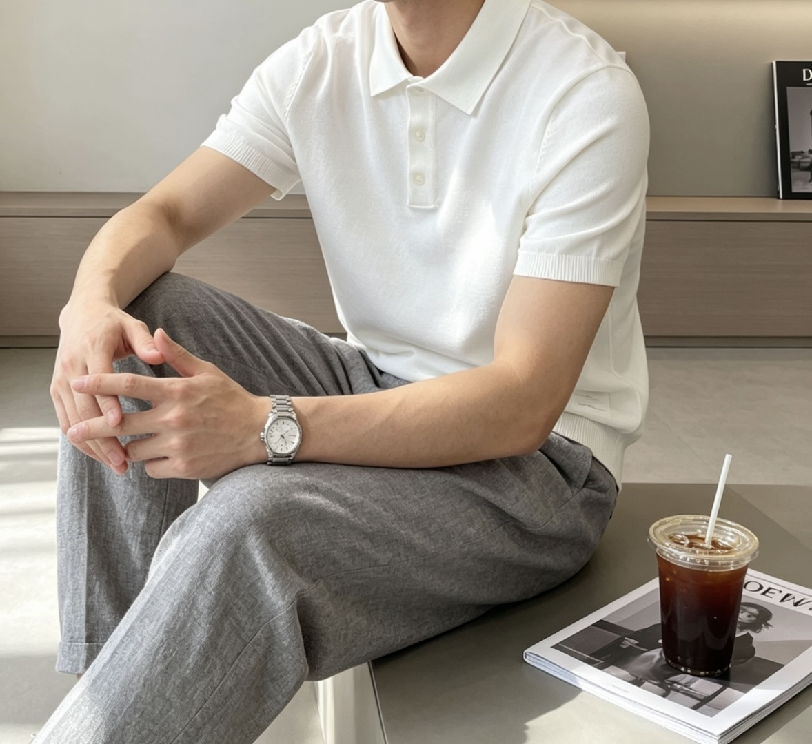TB 2026ss夏季新品男士针织圆领短袖衫！独家首发 采用纤维超细与高弹的伊力特纱线织造而成，质感与纹