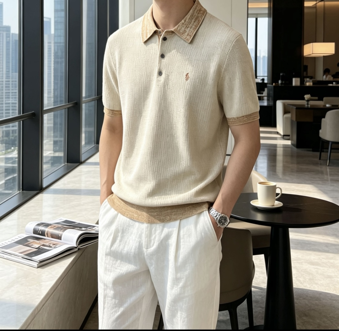 NO:913506,Ralph Lauren 2026ss new summer men’s knitted lapel short-sleeved shirt!  Exclusive first release. It is woven with ultra-fine fiber and high-elastic Yilite yarn. The texture and texture are super soft, very light and soft, and the hand feels extremely delicate and silky. The finer the yarn, the harder it is to work, and it is very time-consuming and material-consuming. It is a super rare product. The particularity of the fabric of each piece of clothing makes it silky soft and smooth. The unique embroidery pattern on the chest, you can feel its softness and smoothness when it comes into contact with the skin!  The overall design is simple and elegant, continuing the classic, calm and elegant classic color scheme, naturally exuding casual elegance. Size m-xxxl, T-shirt,19860909拉夫劳伦 2026ss夏季新品男士针织翻领短袖衫！独家首发 采用纤维超细与高弹的伊力特纱线织造而成,质感与纹理都是超级的柔和,非常的轻薄柔软,手感极其的细腻丝滑,纱线越细做工就越难,并且非常的耗时耗料,超级难得一见的佳品,每件衣服的面料的特殊性使它具有丝般的柔软和润滑,胸前独特刺绣图案,与肌肤接触就能感觉到它的柔软和爽滑！整体简洁、大气,延续经典,沉稳大气的经典配色,自然散发出的休闲儒雅 尺码m-xxxl   齐,,T-shirt,,Men's clothing