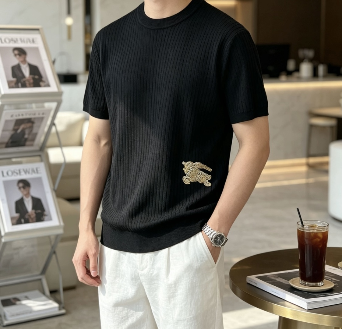 Bur  2026ss夏季新品男士针织圆领短袖衫！独家首发 采用纤维超细与高弹的伊力特纱线织造而成，质感