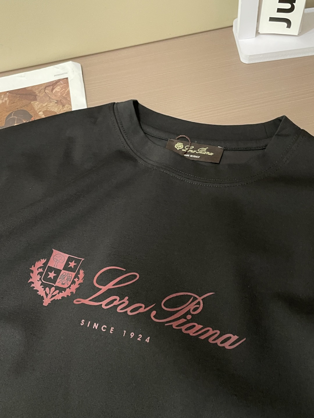 Loro piana  春夏新款首发专柜最新款短袖圆领T恤 高端订制 设计前卫时尚！品牌logo重工艺设