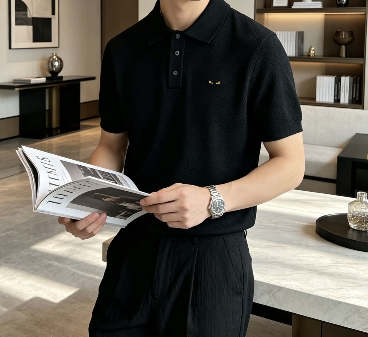 FD 2026ss夏季新品男士针织翻领短袖衫！独家首发 采用纤维超细与高弹的伊力特纱线织造而成，质感与纹