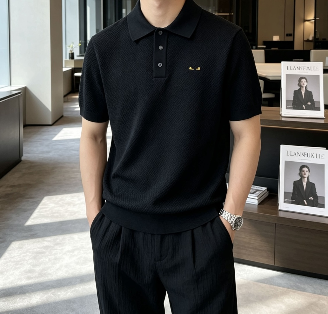 FD 2026ss夏季新品男士针织翻领短袖衫！独家首发 采用纤维超细与高弹的伊力特纱线织造而成，质感与纹
