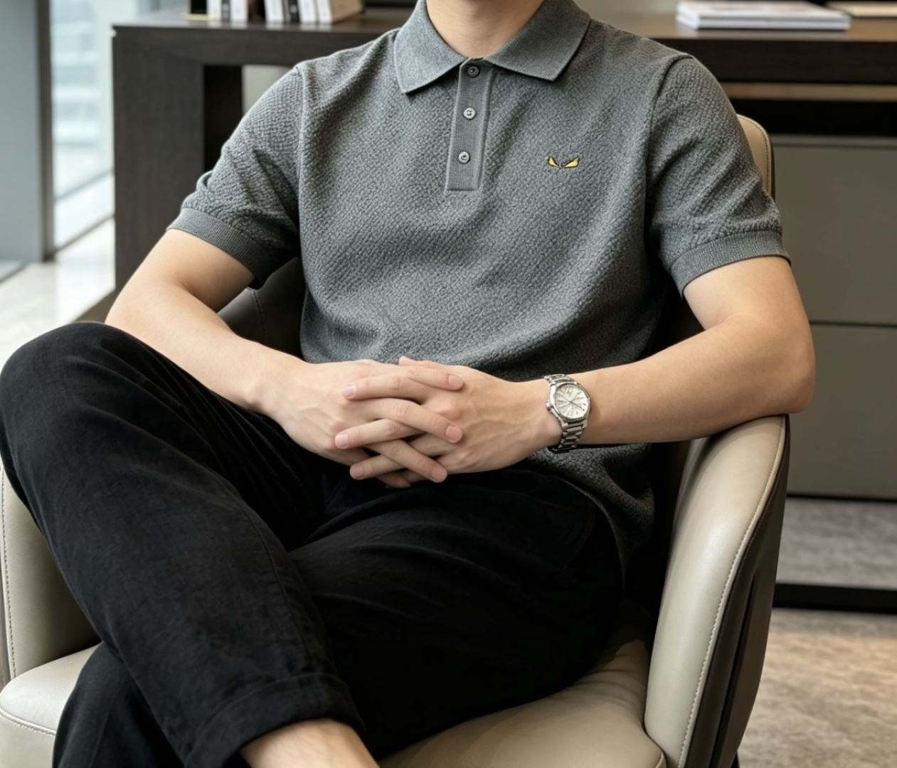 FD 2026ss夏季新品男士针织翻领短袖衫！独家首发 采用纤维超细与高弹的伊力特纱线织造而成，质感与纹