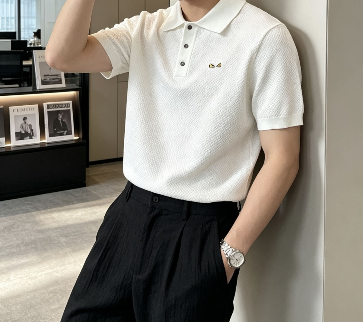 FD 2026ss夏季新品男士针织翻领短袖衫！独家首发 采用纤维超细与高弹的伊力特纱线织造而成，质感与纹