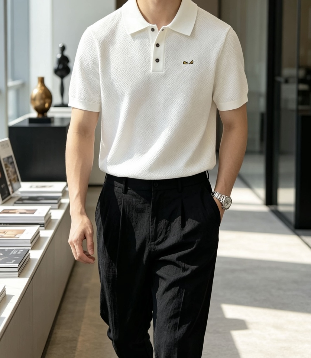 FD 2026ss夏季新品男士针织翻领短袖衫！独家首发 采用纤维超细与高弹的伊力特纱线织造而成，质感与纹
