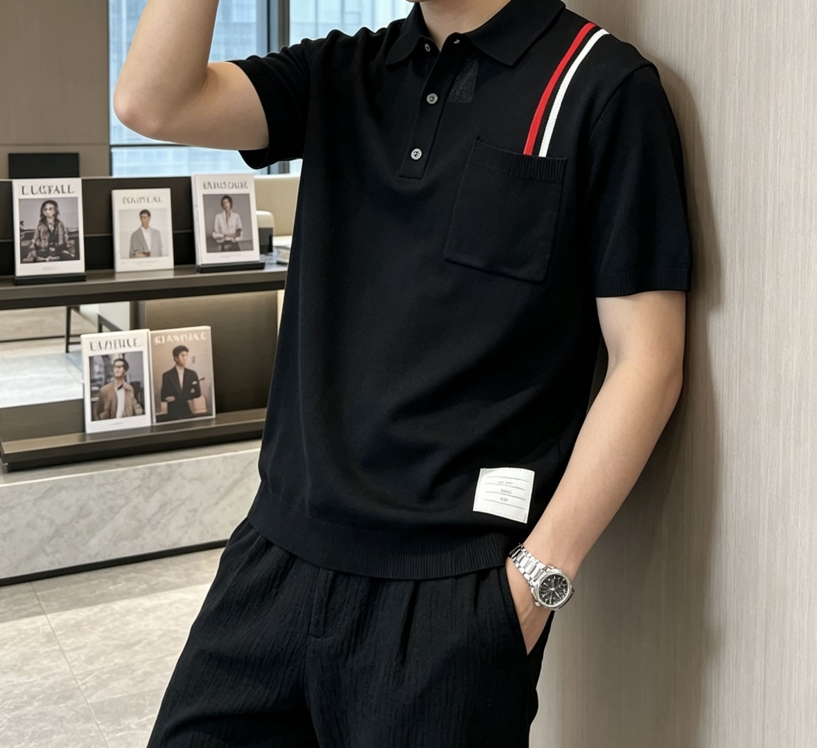 TB 2026ss夏季新品男士针织翻领短袖衫！独家首发 采用纤维超细与高弹的伊力特纱线织造而成，质感与纹