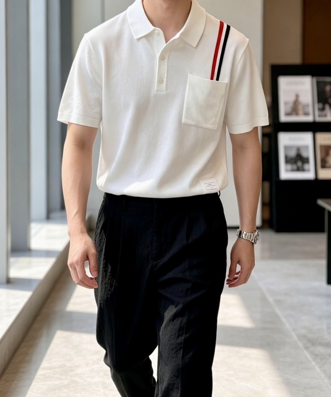 TB 2026ss夏季新品男士针织翻领短袖衫！独家首发 采用纤维超细与高弹的伊力特纱线织造而成，质感与纹