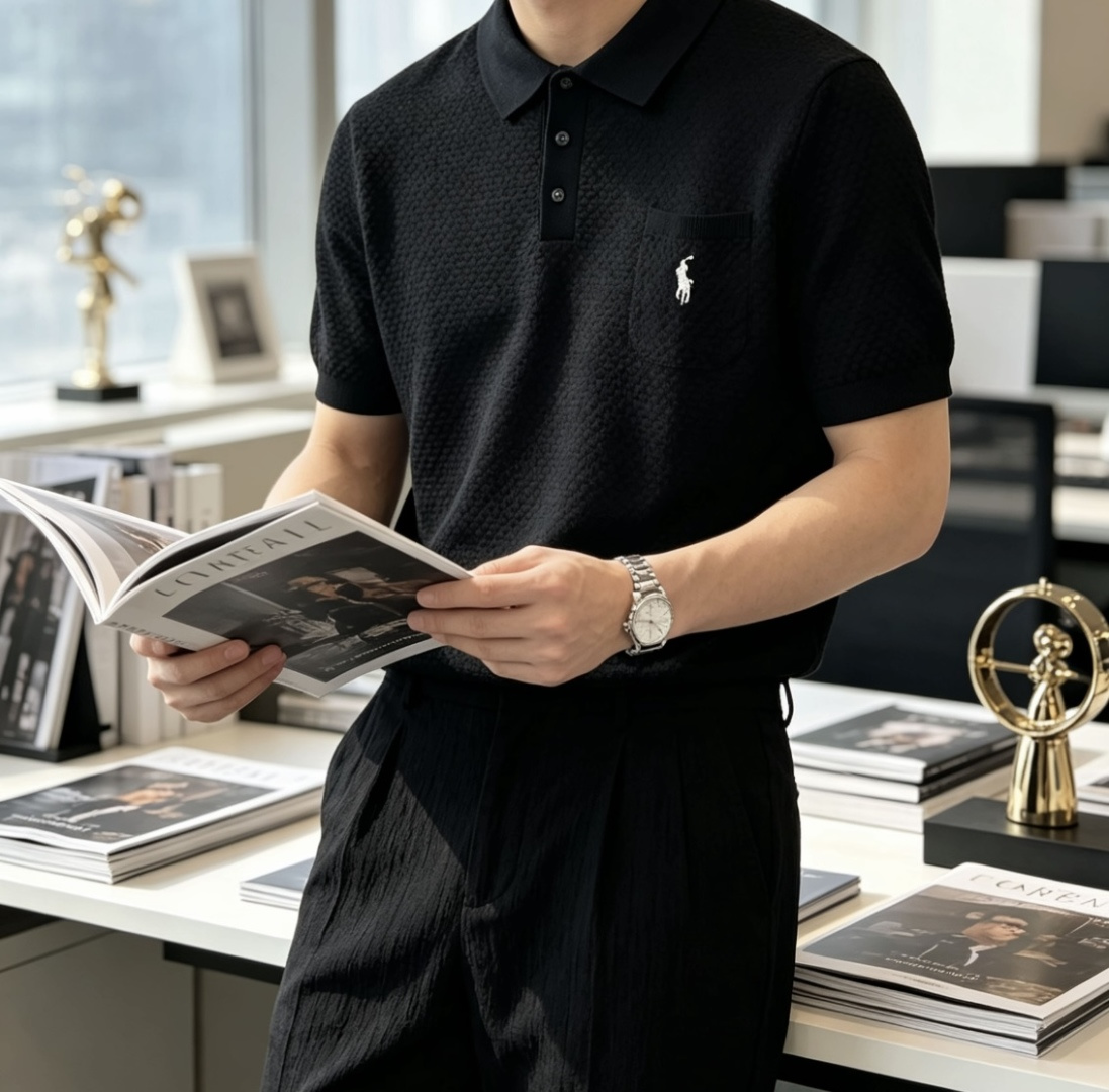 拉夫劳伦 2026ss夏季新品男士针织翻领短袖衫！独家首发 采用纤维超细与高弹的伊力特纱线织造而成，质感