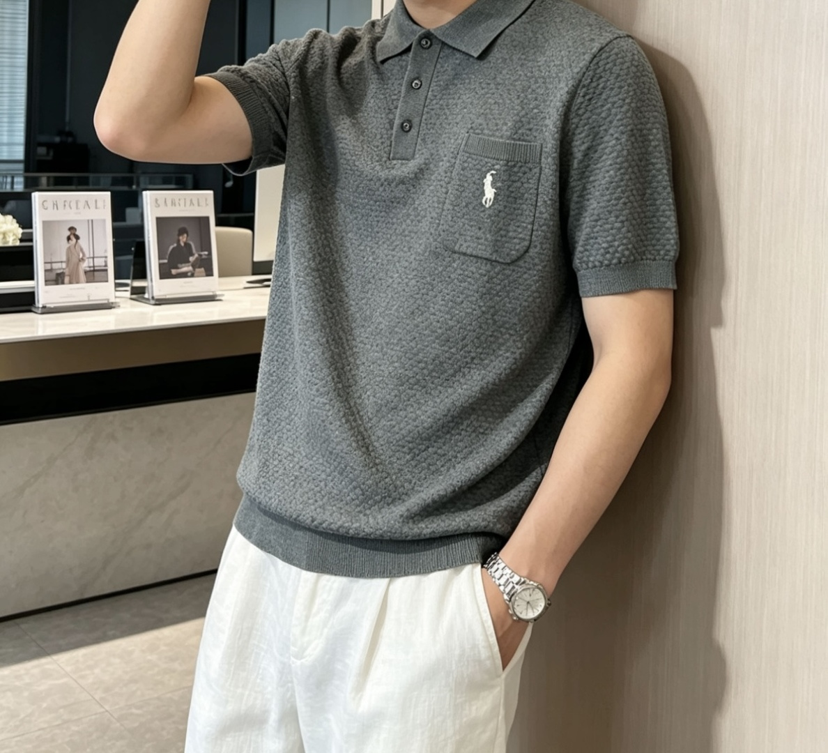 拉夫劳伦 2026ss夏季新品男士针织翻领短袖衫！独家首发 采用纤维超细与高弹的伊力特纱线织造而成，质感