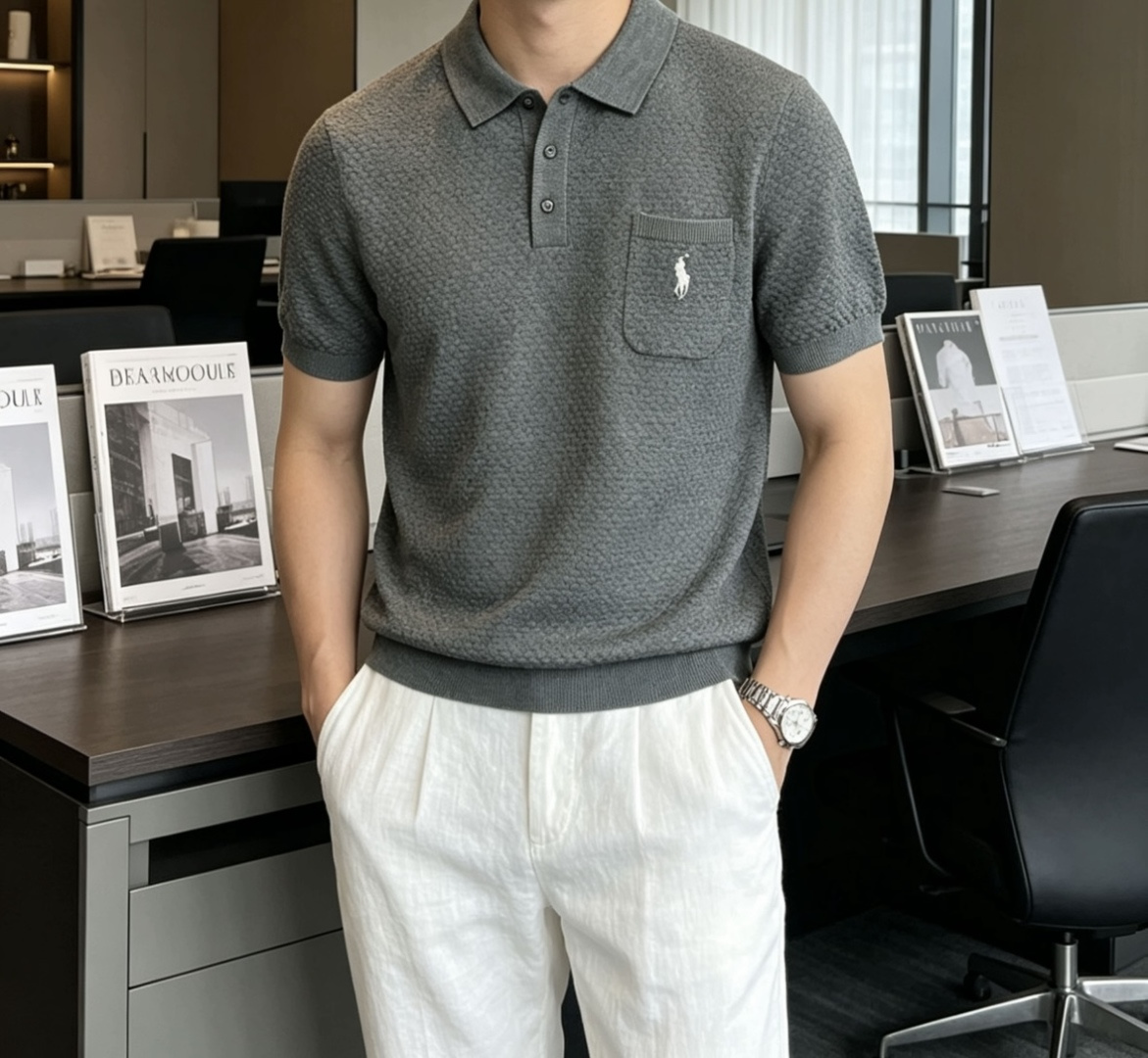 拉夫劳伦 2026ss夏季新品男士针织翻领短袖衫！独家首发 采用纤维超细与高弹的伊力特纱线织造而成，质感