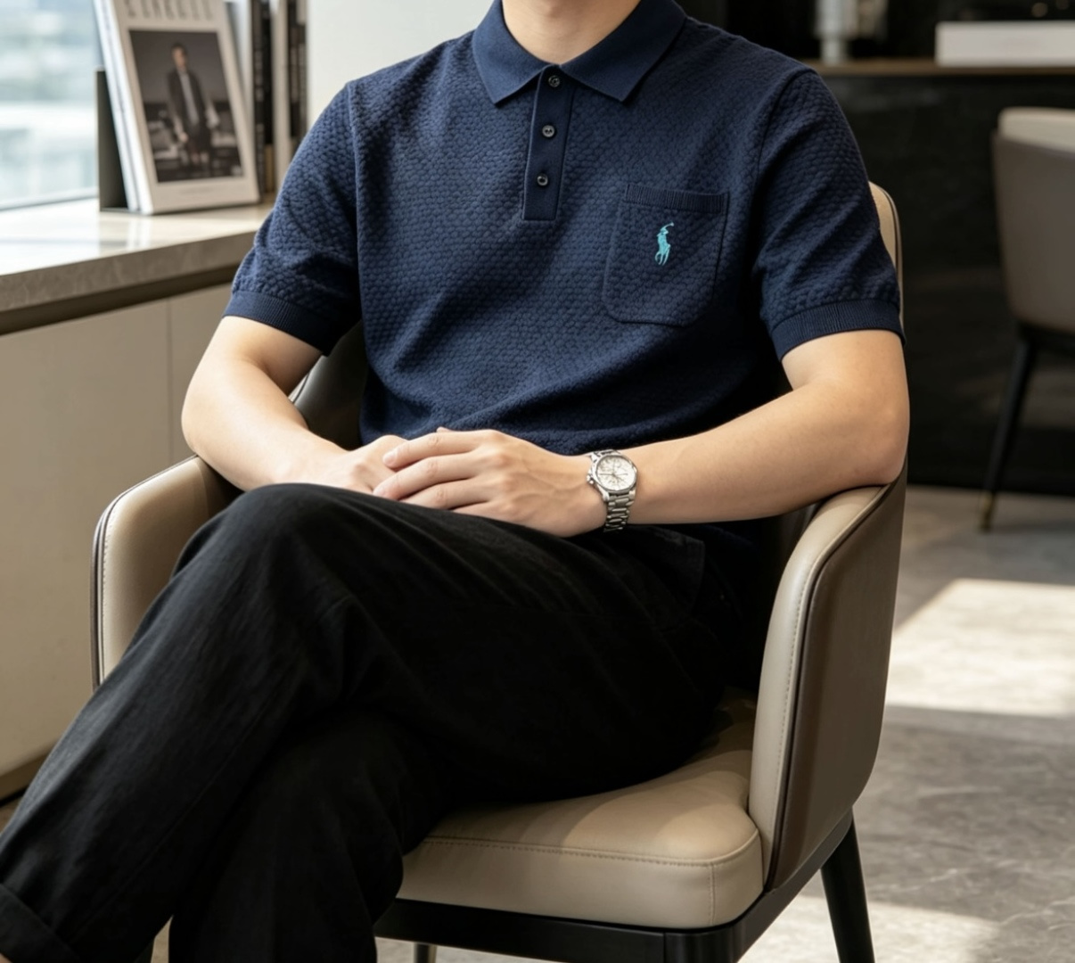 拉夫劳伦 2026ss夏季新品男士针织翻领短袖衫！独家首发 采用纤维超细与高弹的伊力特纱线织造而成，质感